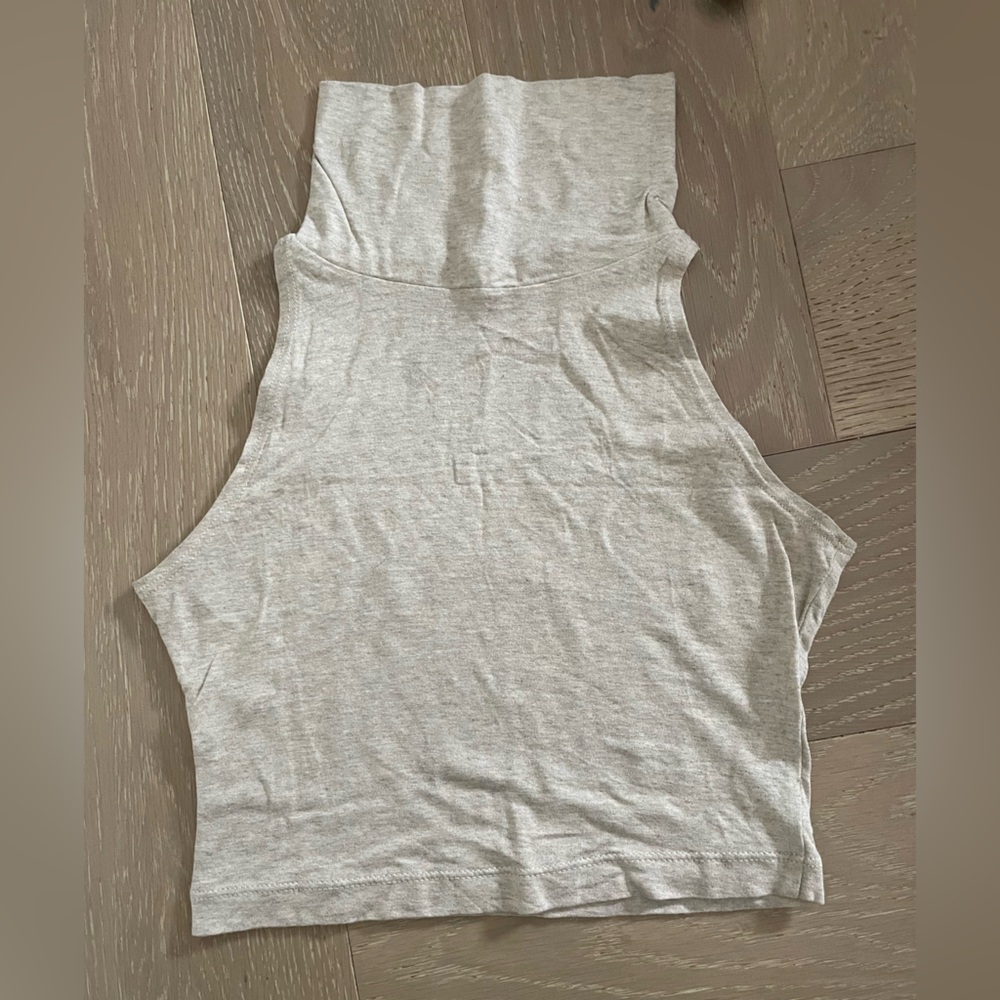 Vintage American Apparel Cream Turtle Neck Crop Top